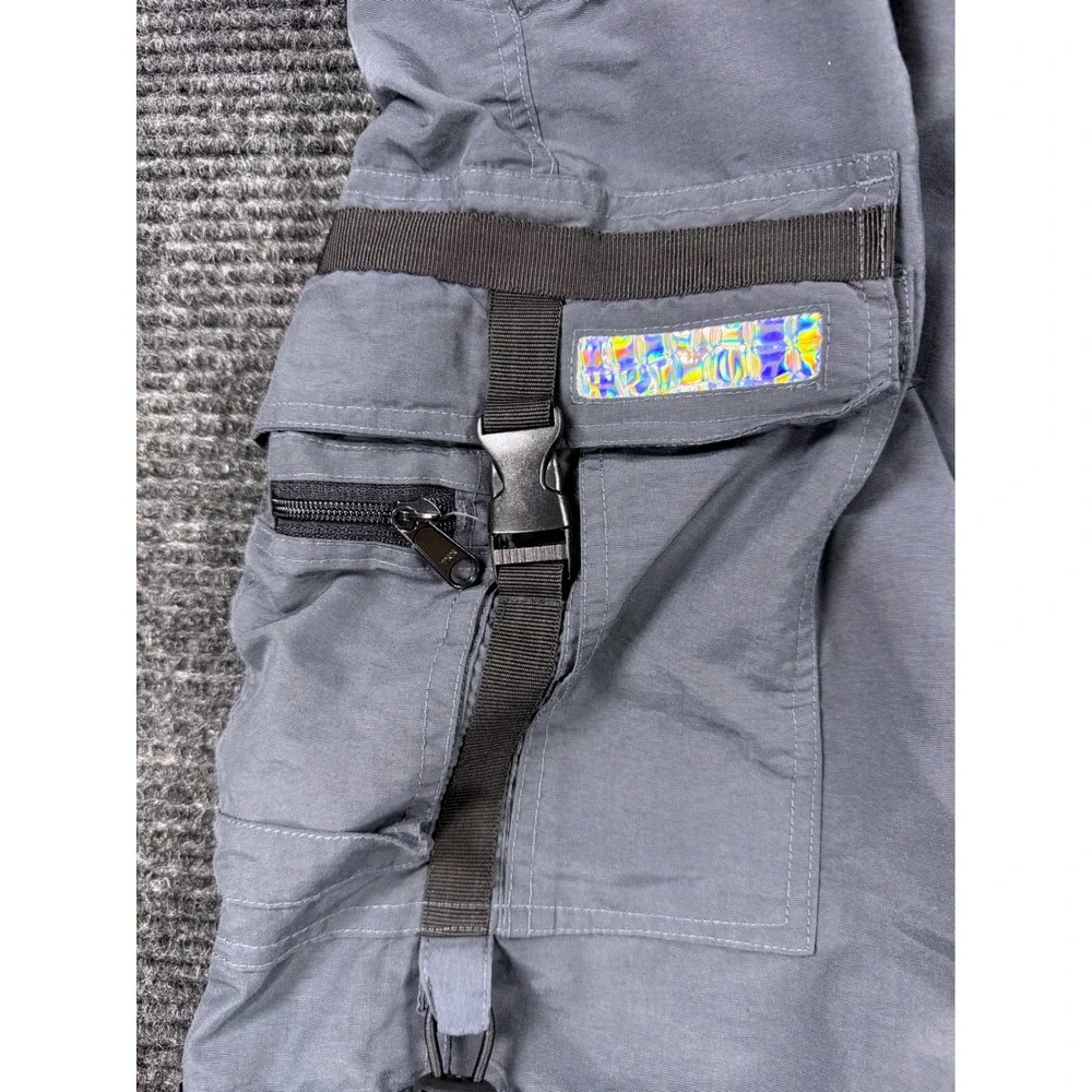 Flower of Life by Pleiadian Grey Nylon Convertible Cargo Pants Shorts Mens XL